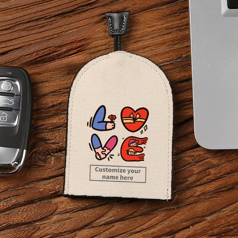 Customized Love English Key Bag for Men and Women