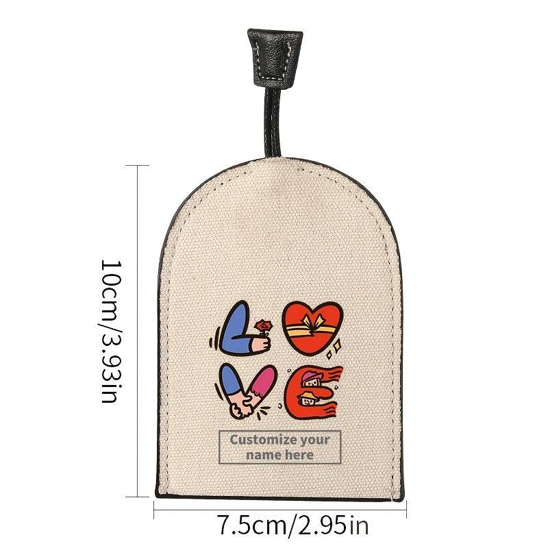 Customized Love English Key Bag for Men and Women