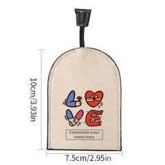 Customized Love English Key Bag for Men and Women