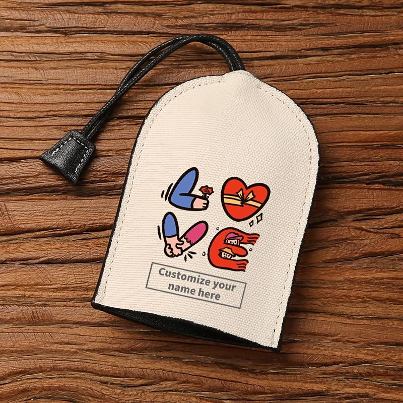 Customized Love English Key Bag for Men and Women