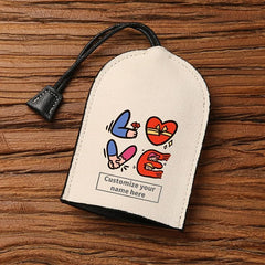 Customized Love English Key Bag for Men and Women