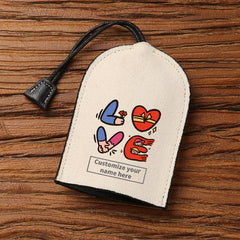 Customized Love English Key Bag for Men and Women