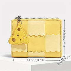 Cheese Pendant Biscuit Shape Wallet with Card Slots Pocket