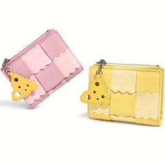 Cheese Pendant Biscuit Shape Wallet with Card Slots Pocket