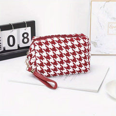 Houndstooth Makeup Bag Passport Bag Cosmetic Bag