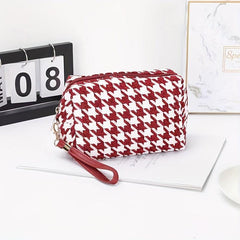 Houndstooth Makeup Bag Passport Bag Cosmetic Bag