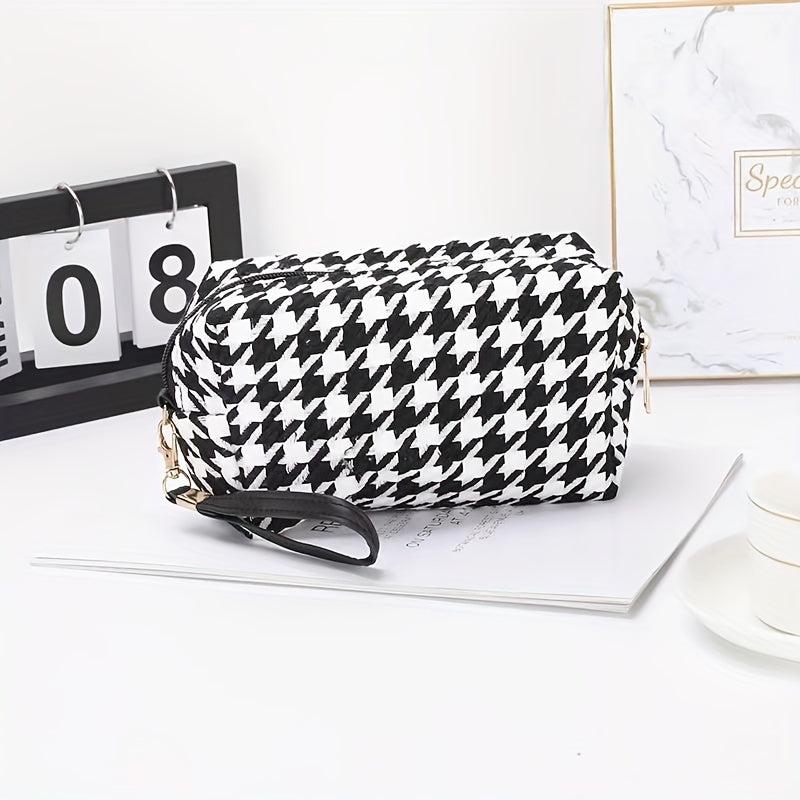Houndstooth Makeup Bag Passport Bag Cosmetic Bag