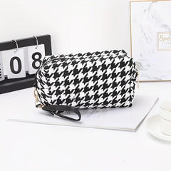 Houndstooth Makeup Bag Passport Bag Cosmetic Bag