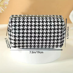 Houndstooth Makeup Bag Passport Bag Cosmetic Bag