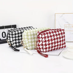 Houndstooth Makeup Bag Passport Bag Cosmetic Bag
