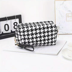 Houndstooth Makeup Bag Passport Bag Cosmetic Bag