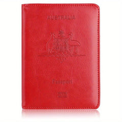 PU Leather Passport Holder Travel Ticket Business Card Organizer