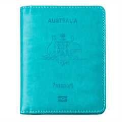 PU Leather Passport Holder Travel Ticket Business Card Organizer