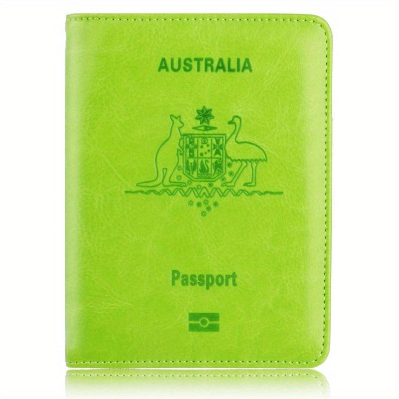 PU Leather Passport Holder Travel Ticket Business Card Organizer