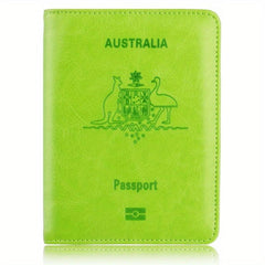 PU Leather Passport Holder Travel Ticket Business Card Organizer