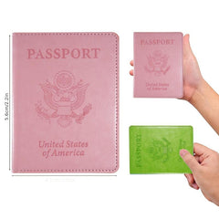 2pcs Passport & Vaccine Card Holder Combo - Leather Protector Case