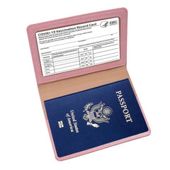 2pcs Passport & Vaccine Card Holder Combo - Leather Protector Case