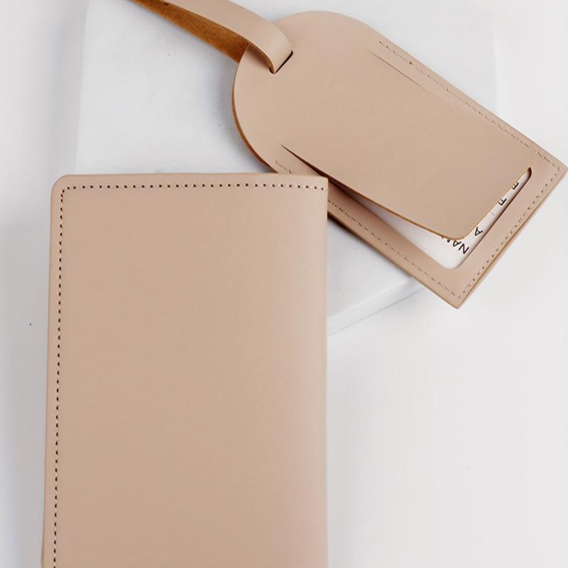 Airplane Pattern Passport Holder & Luggage Tag Set
