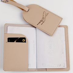 Airplane Pattern Passport Holder & Luggage Tag Set