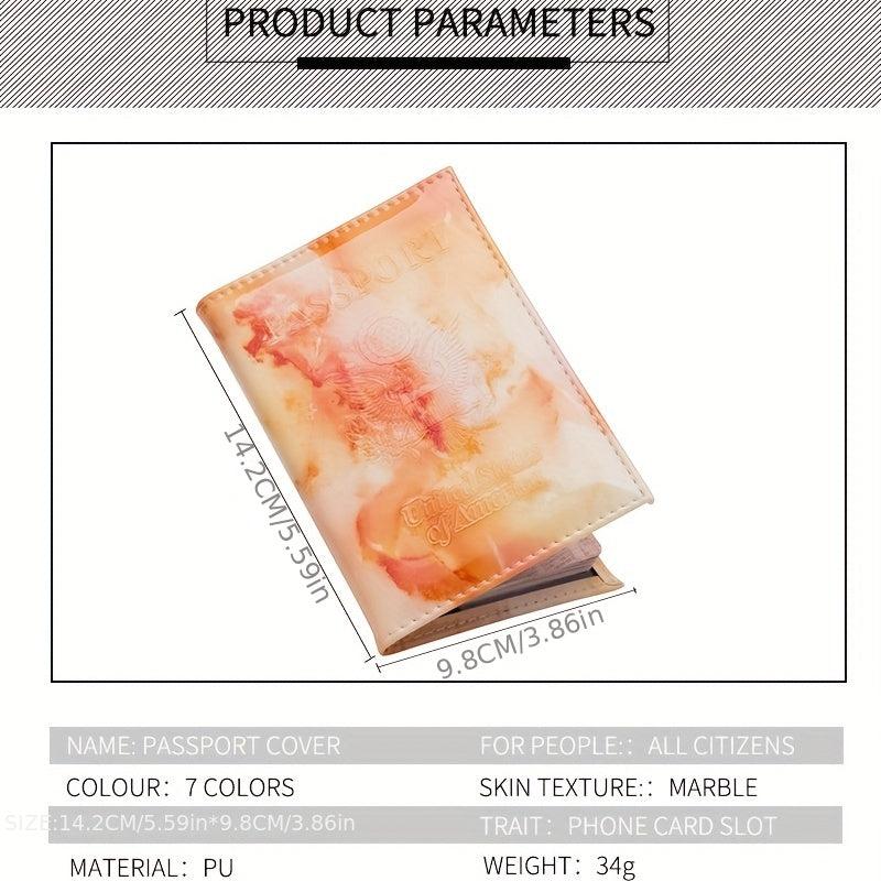 Marble Passport Holder Card Ticket Travel Accessories