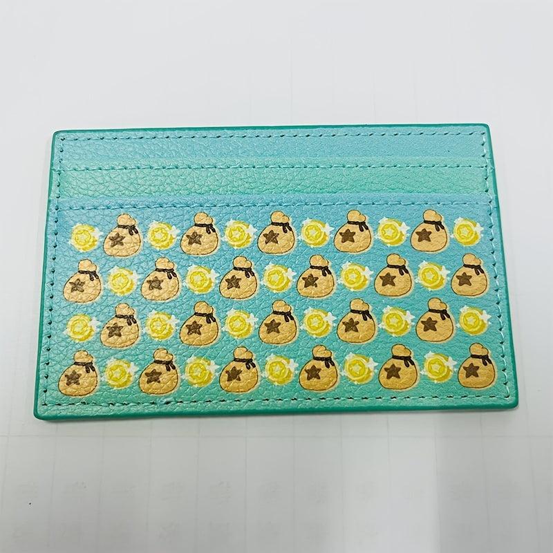 Women's Leather Card Sleeve with Double Slots - Cartoon Card Sleeve