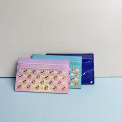 Women's Leather Card Sleeve with Double Slots - Cartoon Card Sleeve