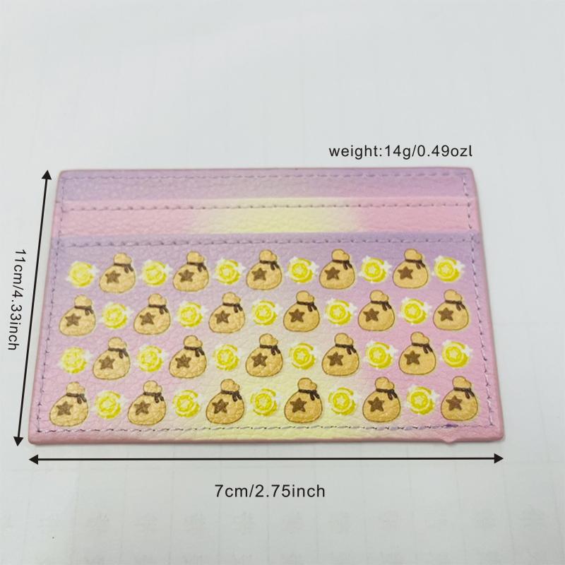 Women's Leather Card Sleeve with Double Slots - Cartoon Card Sleeve
