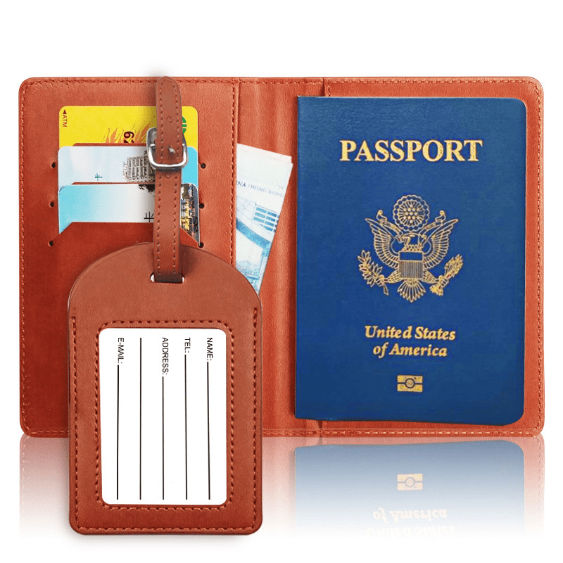 Travel Passport Holder & Luggage Tag Set