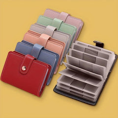 26 Card Slots PU Leather Credit Card Storage Bag Unisex