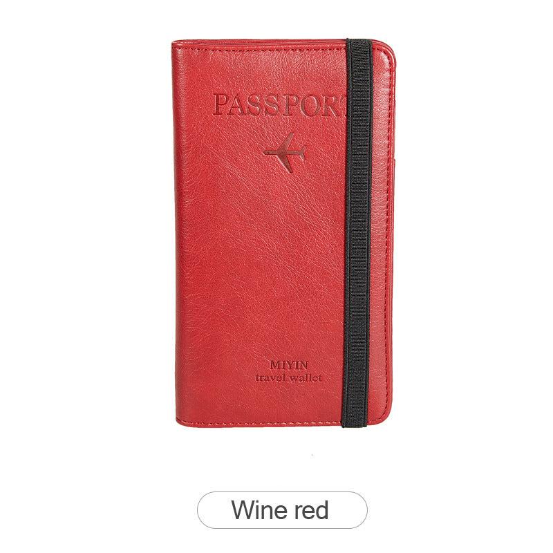 RFID Blocking Leather Passport Holder Wallet Card Case