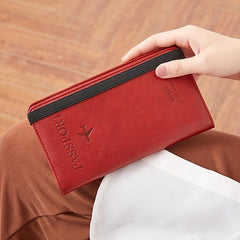 RFID Blocking Leather Passport Holder Wallet Card Case