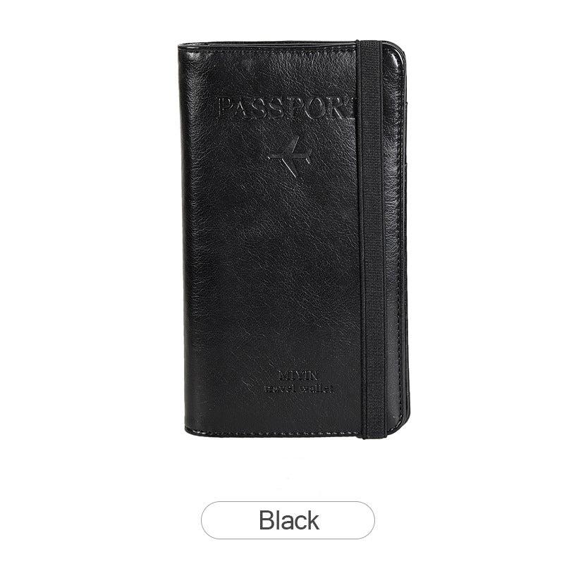 RFID Blocking Leather Passport Holder Wallet Card Case