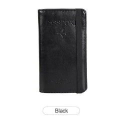 RFID Blocking Leather Passport Holder Wallet Card Case