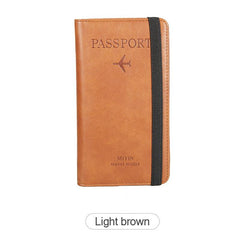 RFID Blocking Leather Passport Holder Wallet Card Case
