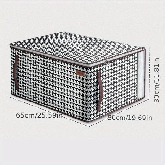 Houndstooth Pattern Zipper Bag Large Capacity Storage Organizer