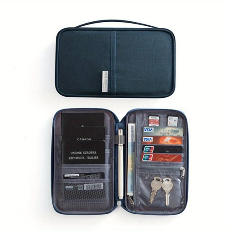 Portable Passport Card Bag with Multiple Compartments