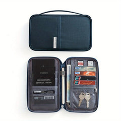 Portable Passport Card Bag with Multiple Compartments