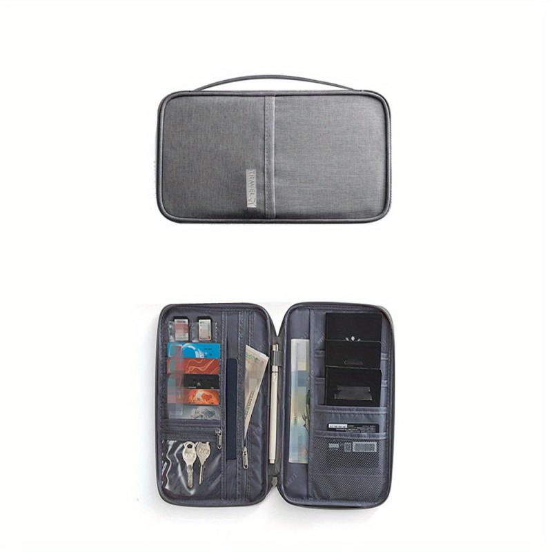 Portable Passport Card Bag with Multiple Compartments