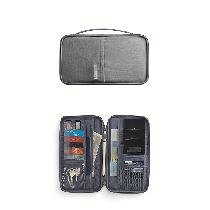 Portable Passport Card Bag with Multiple Compartments