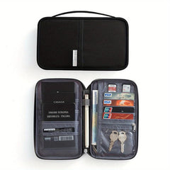 Portable Passport Card Bag with Multiple Compartments