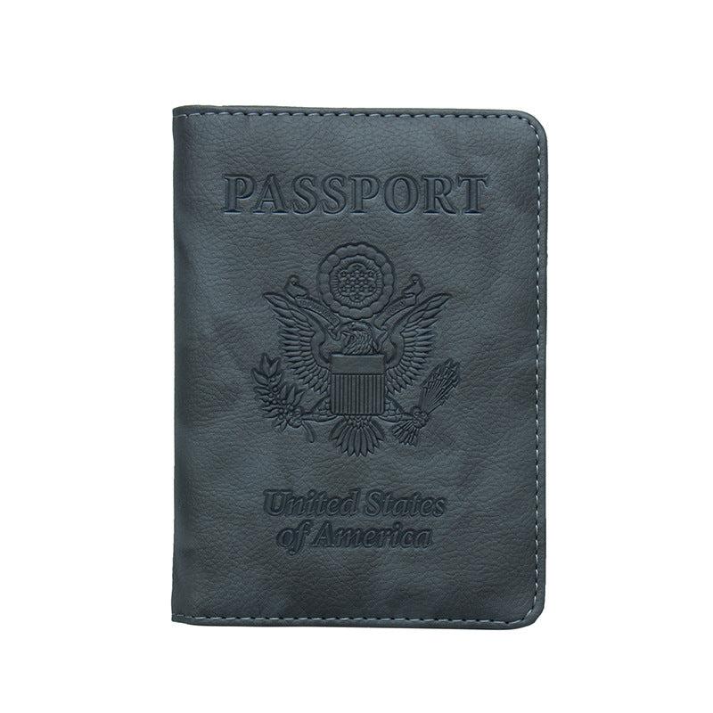 Passport Holder Vaccine Card Slot PU Leather Passport Cover Case