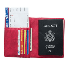 Passport Holder Vaccine Card Slot PU Leather Passport Cover Case