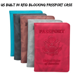 Passport Holder Vaccine Card Slot PU Leather Passport Cover Case