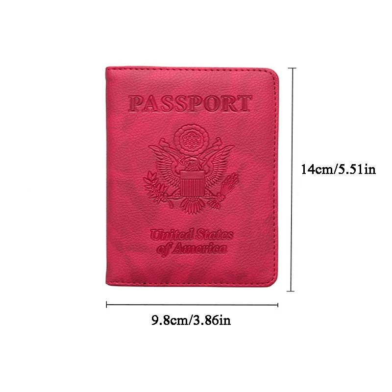 Passport Holder Vaccine Card Slot PU Leather Passport Cover Case
