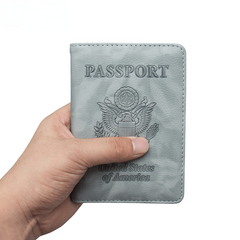 Passport Holder Vaccine Card Slot PU Leather Passport Cover Case