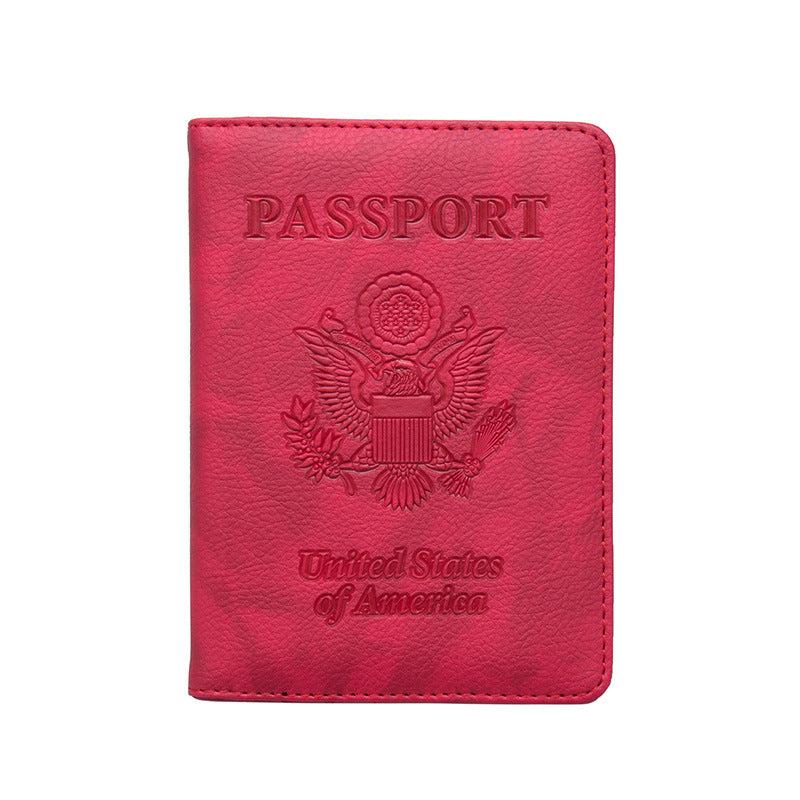 Passport Holder Vaccine Card Slot PU Leather Passport Cover Case