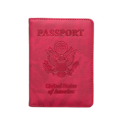 Passport Holder Vaccine Card Slot PU Leather Passport Cover Case