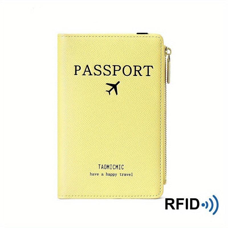 RFID Blocking Passport Holder Bifold Card Holder Zipper