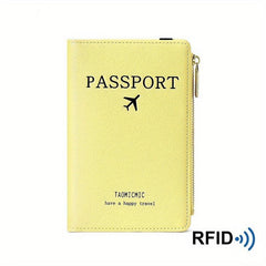RFID Blocking Passport Holder Bifold Card Holder Zipper