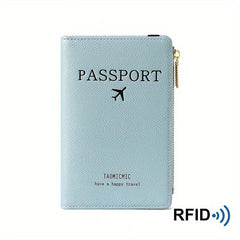 RFID Blocking Passport Holder Bifold Card Holder Zipper